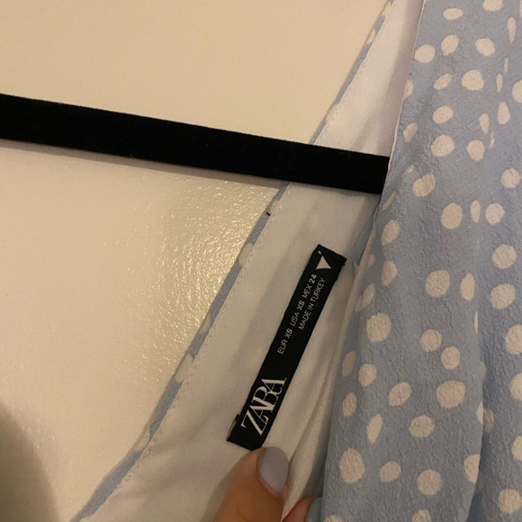 ZARA BLUE POLKA DOT MINI DRESS - Picture 2 of 3